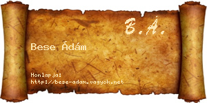 Bese Ádám névjegykártya